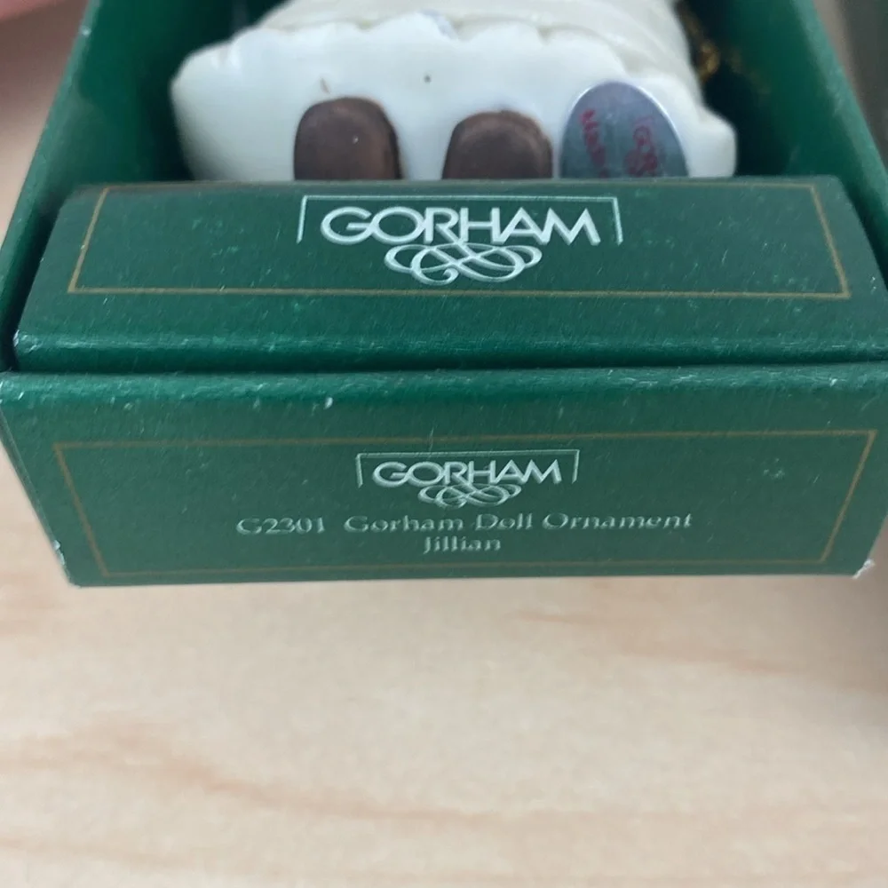 VTG Gorham Porcelain Doll Christmas Ornaments 4” tall